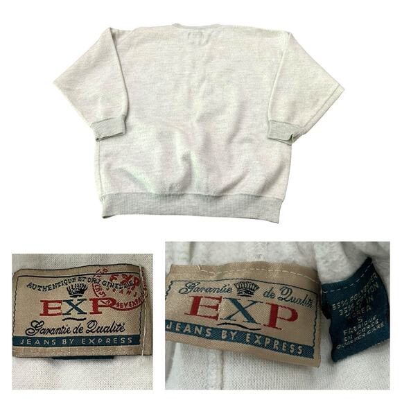 Vintage 80s Express Gray Fleece Sweatsuit Set – Sweatshirt & Joggers / S - - Picture 3 of 5